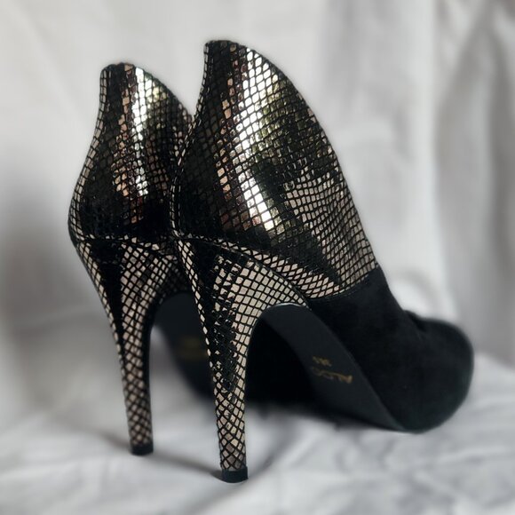 🔥 ALDO black and gold high heel shoes, size 38.5 - Picture 9 of 10
